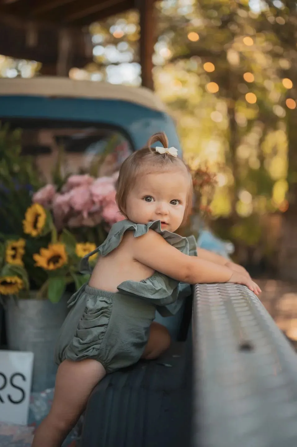 Evelyn Romper in Sage Green