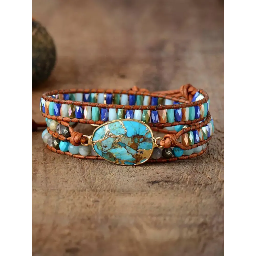 Exquisite Triple-Layer Natural Stone Bracelet for Luxury Fashion for Women