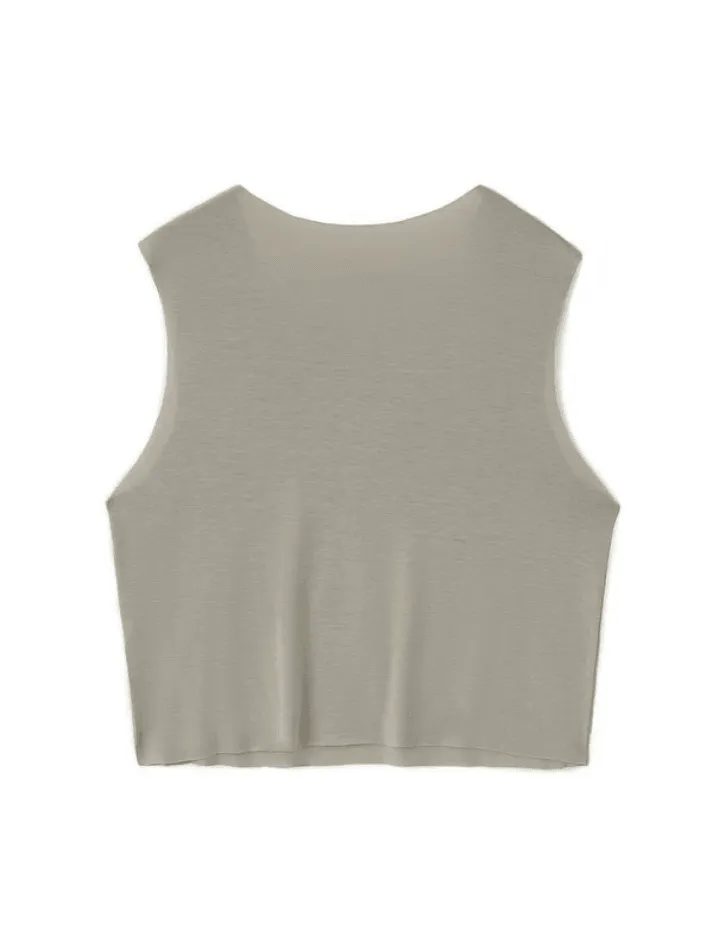 Face Print Cropped Tank Top