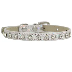 Faux Diamond Encrusted Cat Collar - Silver/Small