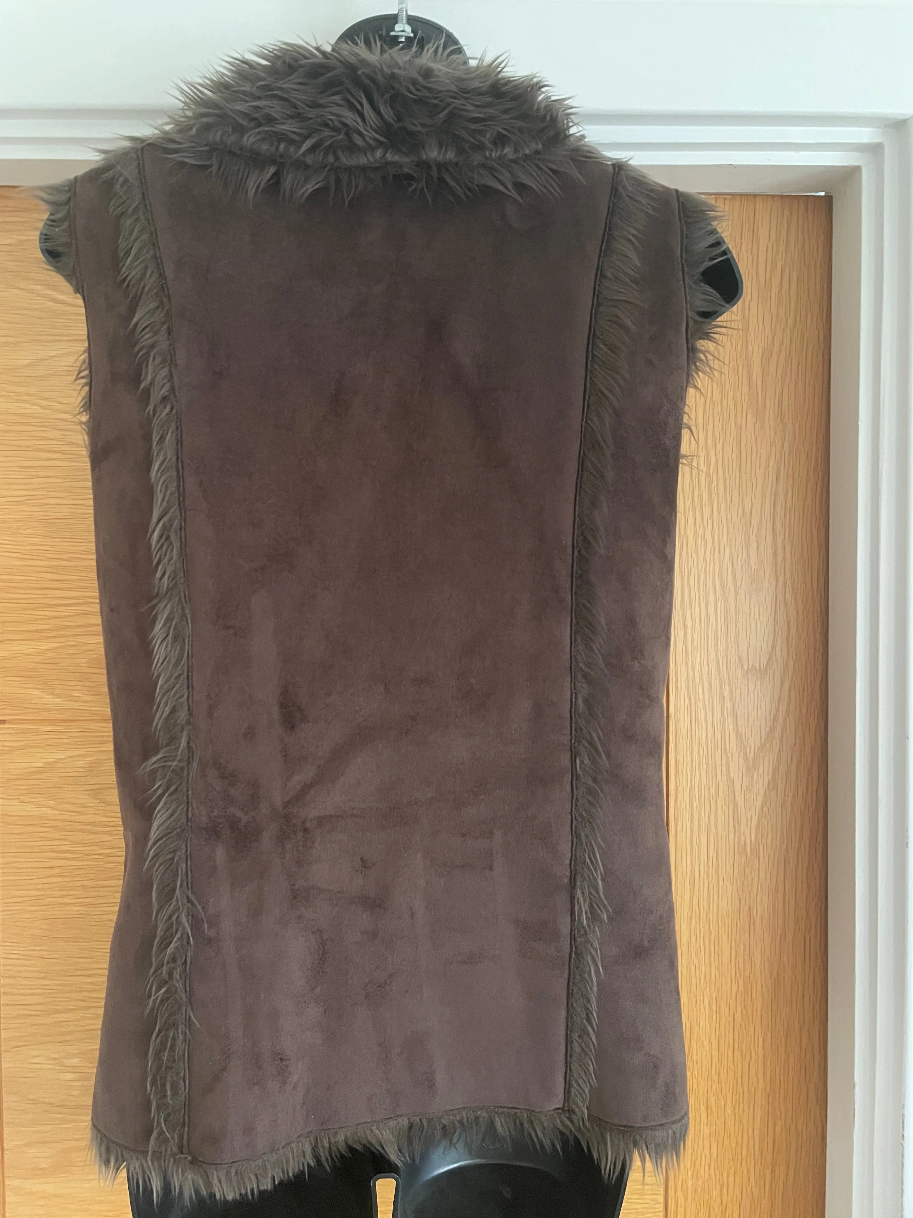 Faux Fur Chocolate Lined Gilet - Size 12