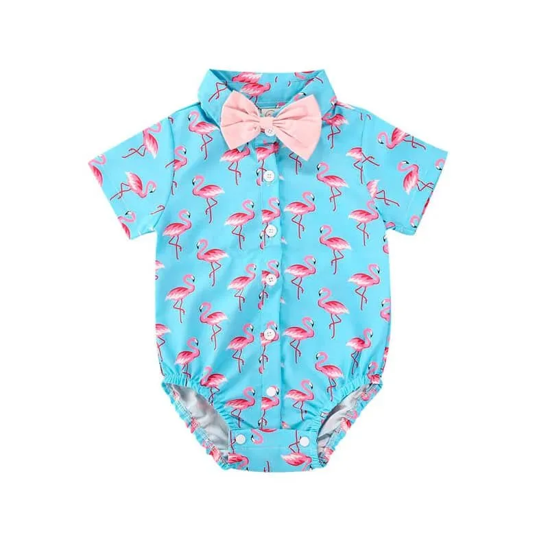 Flamingo Gentleman Baby Romper