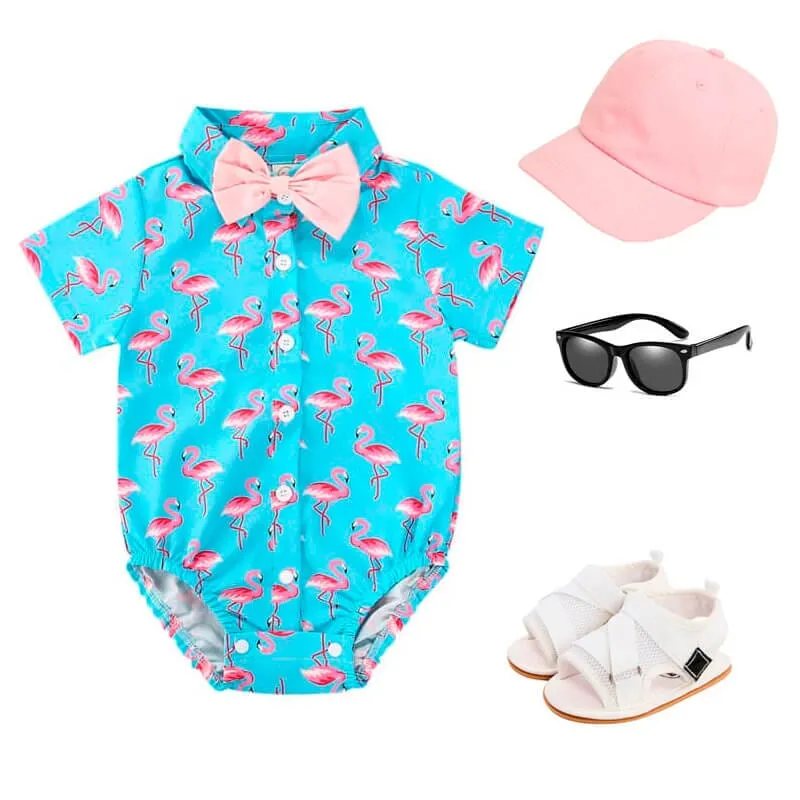 Flamingo Gentleman Baby Romper