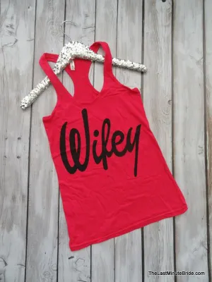 Fuchsia & Black Racerback Wifey Tanktop (S-XL)