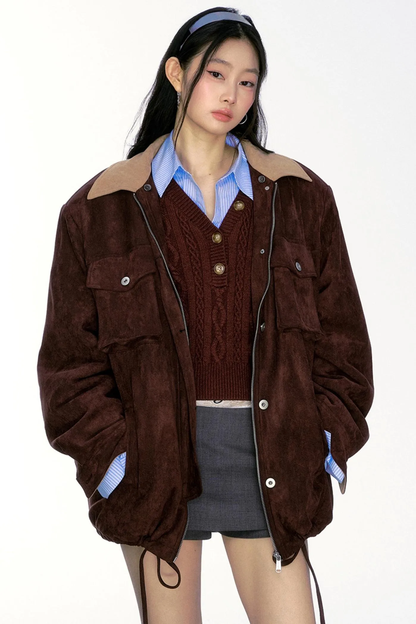 Fur Collar Suede Thick Jacket