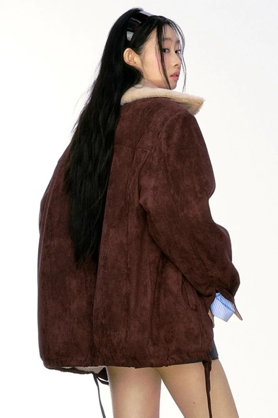 Fur Collar Suede Thick Jacket