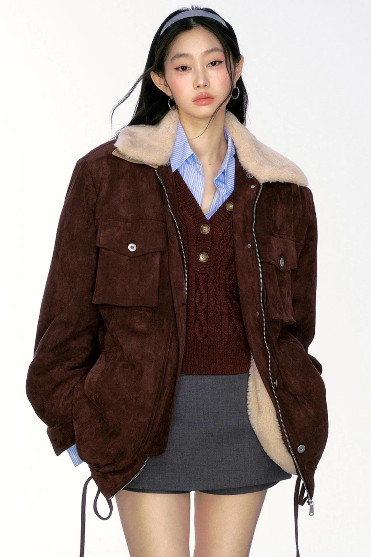 Fur Collar Suede Thick Jacket