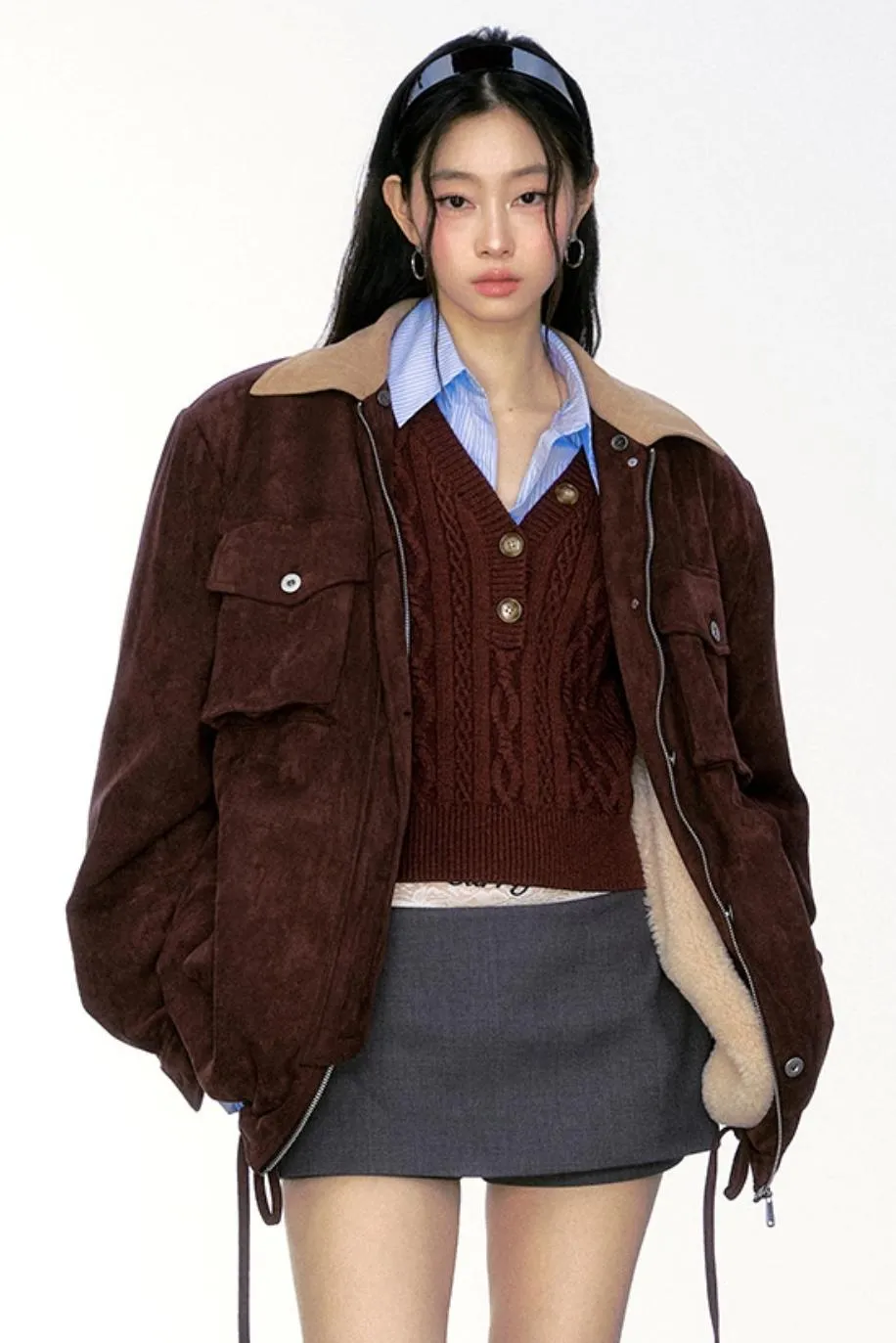 Fur Collar Suede Thick Jacket