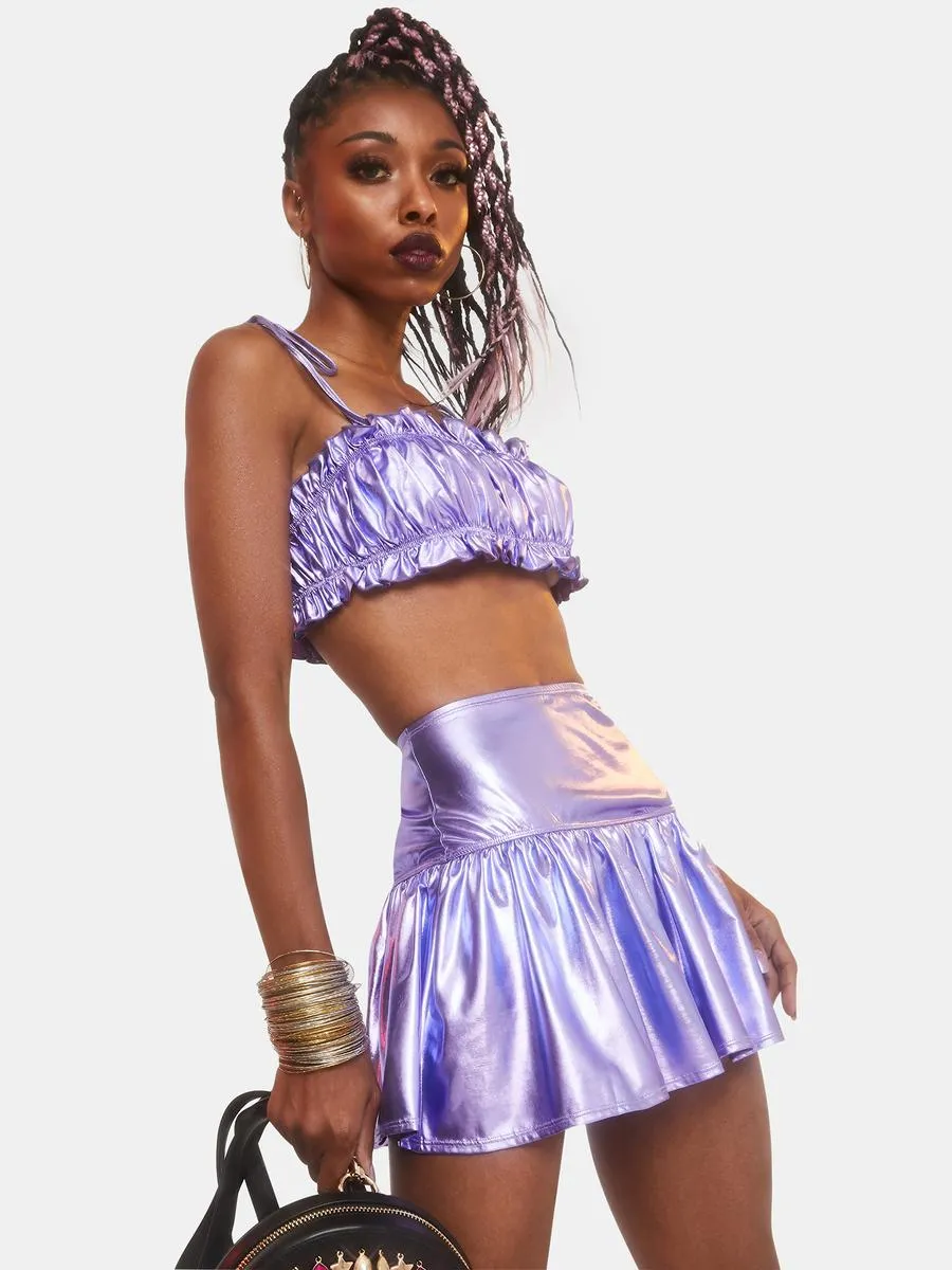 Goddess Hour Metallic Skirt Set