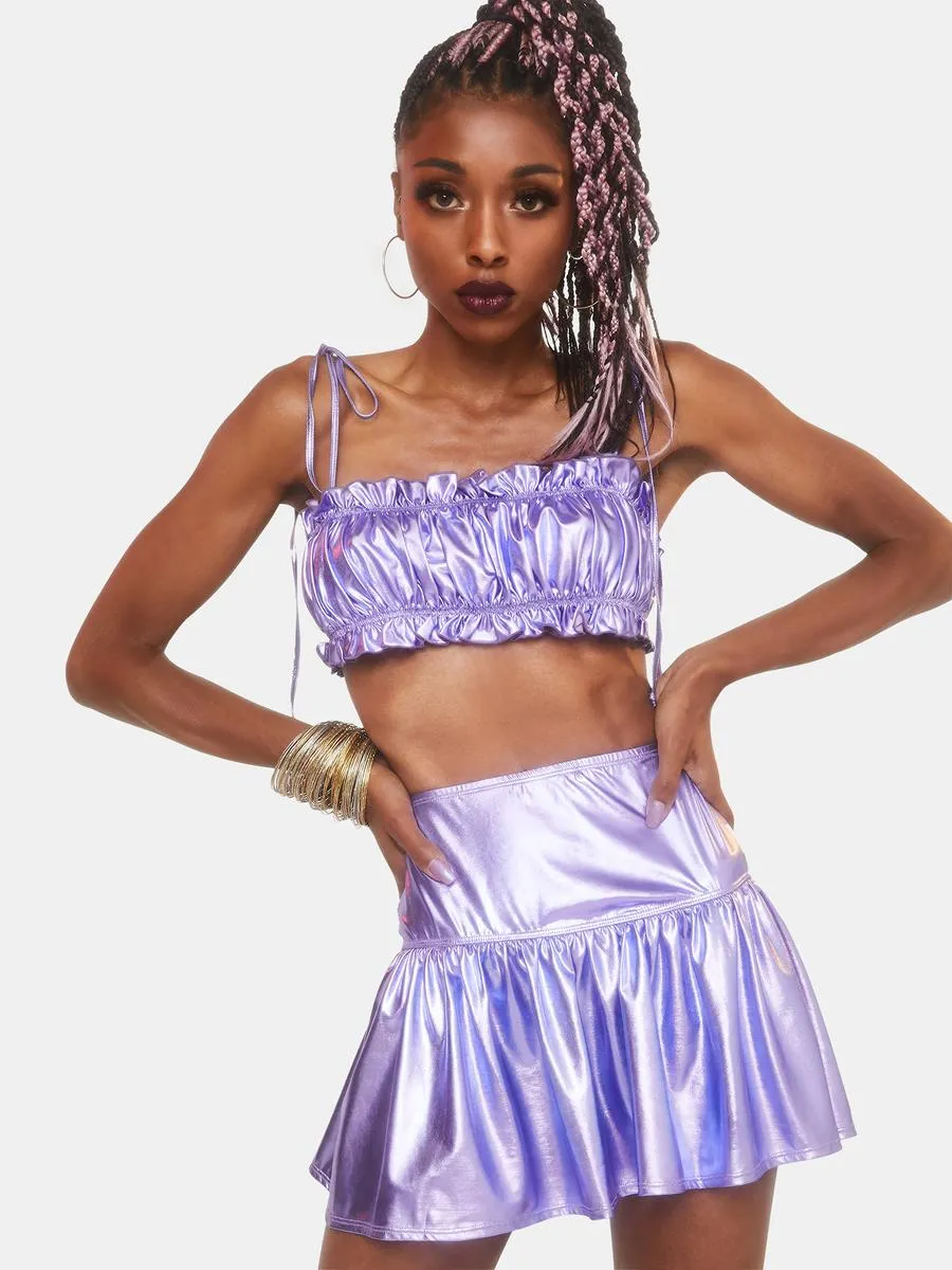 Goddess Hour Metallic Skirt Set