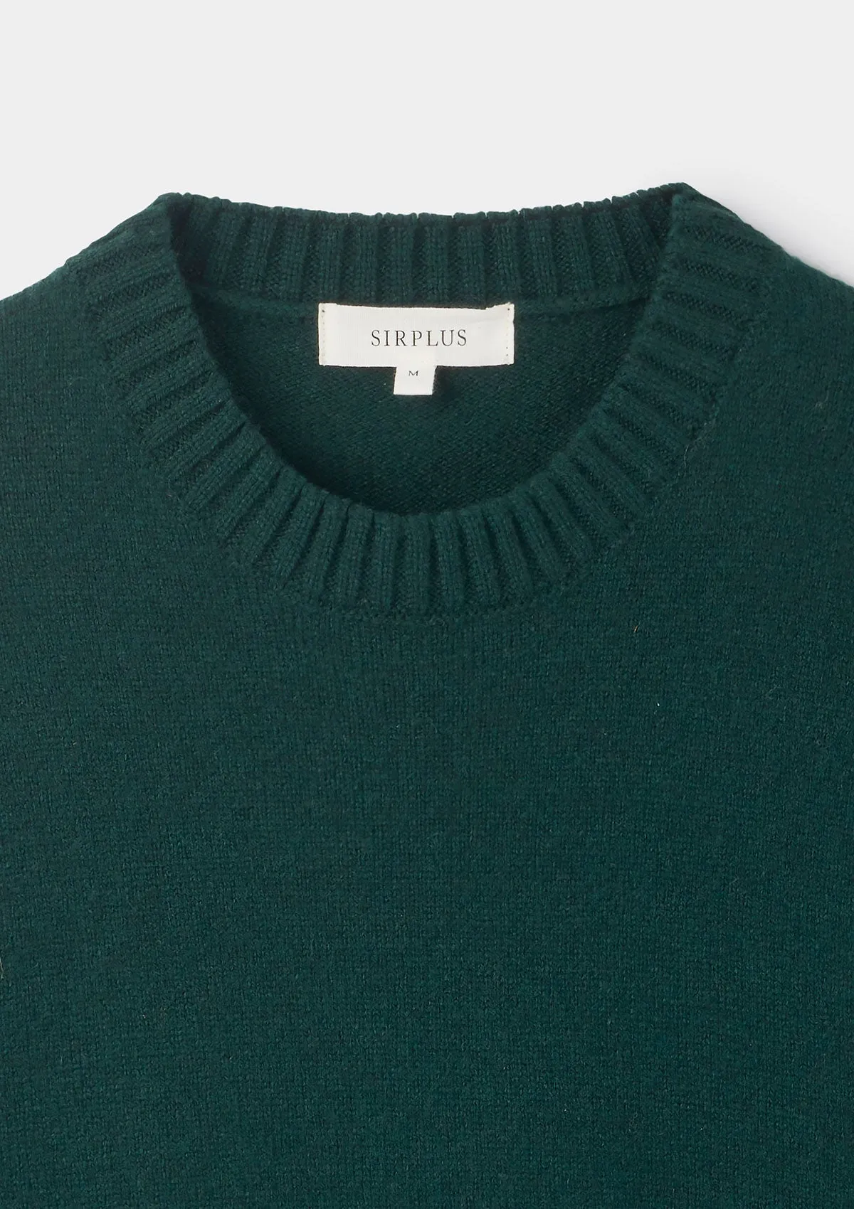 Green Lambswool Crew Neck Jumper