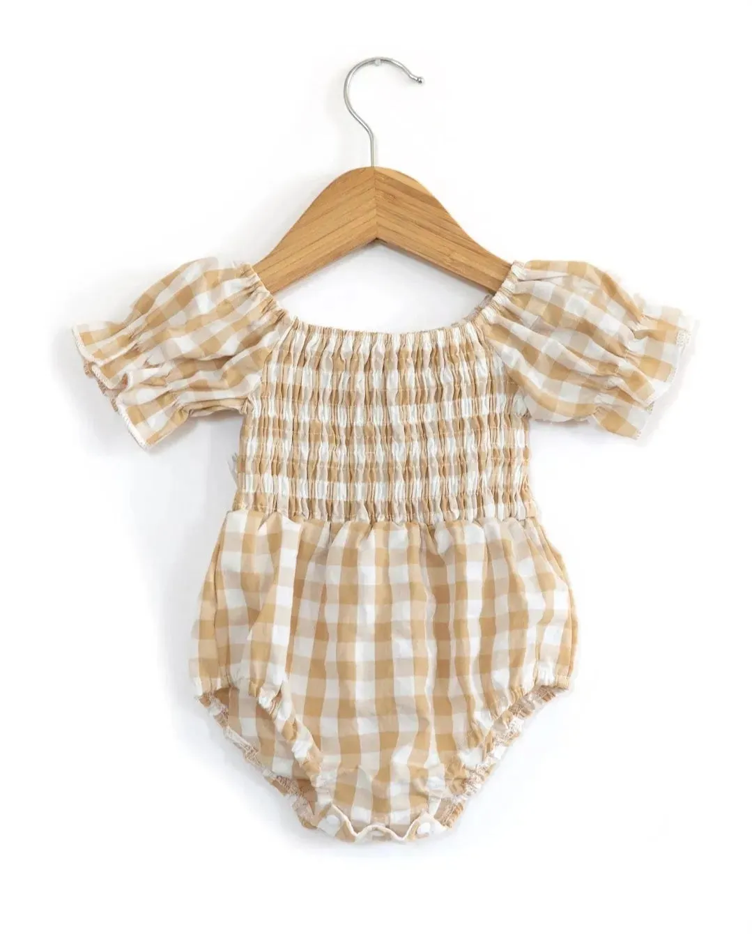 Greta Romper in Buffalo Beige