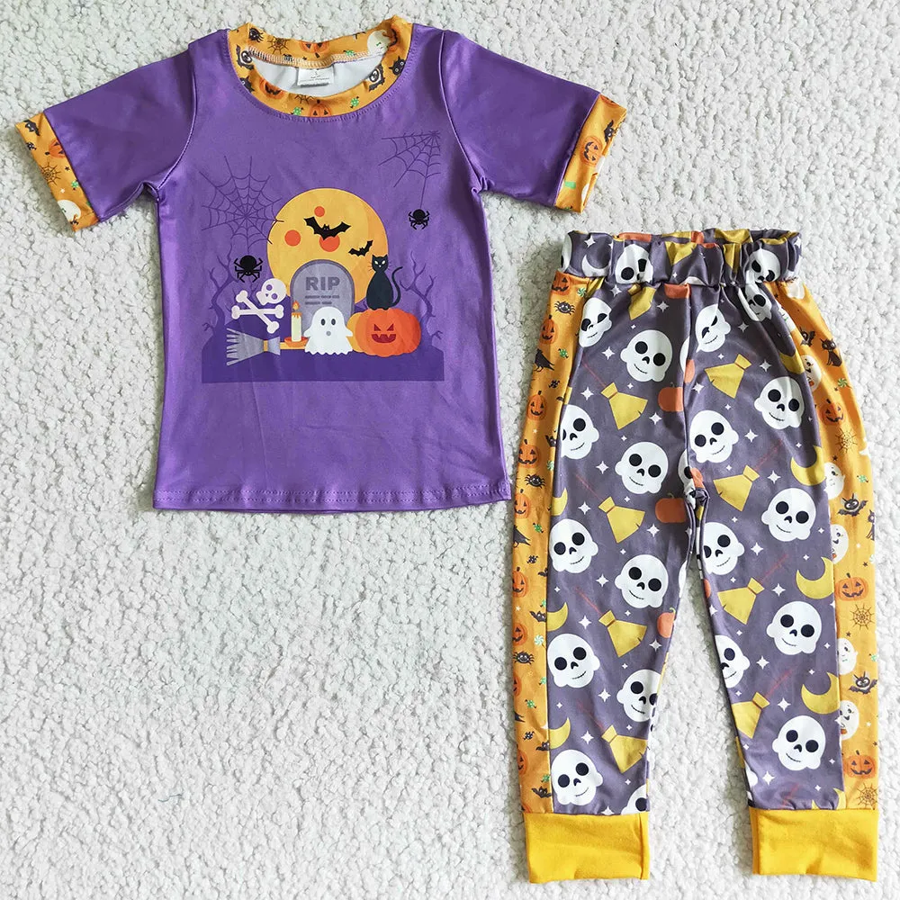 Halloween Girls Clothing Set Fall Kids Sibling Clothing Boys Outfit GSPO0137