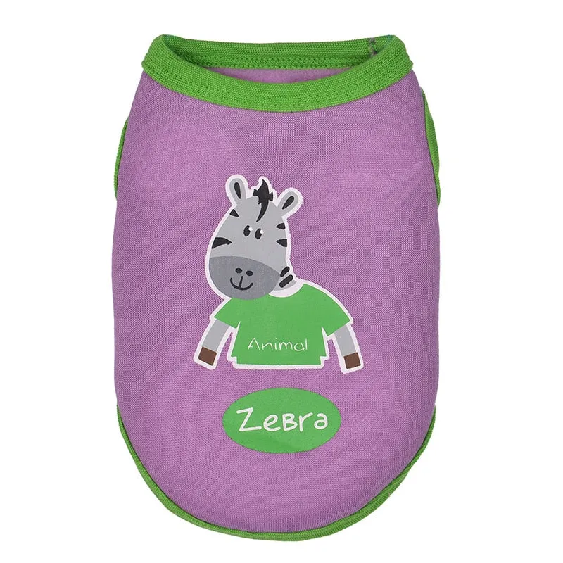 Happy Zebra Design Purple Summer Small Dog Tank Top