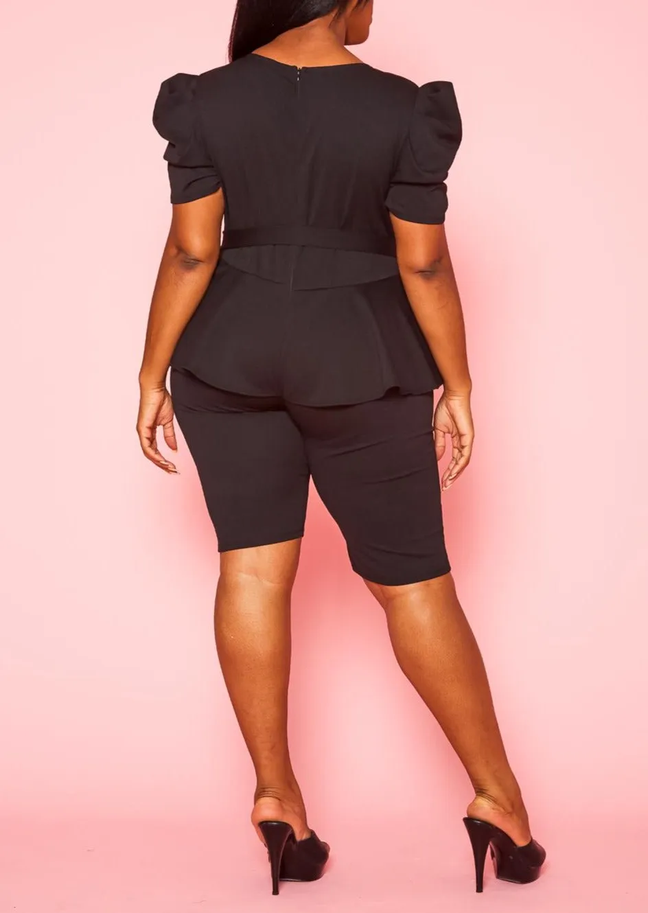 HI Curvy Plus Size Women Peplum Style Trendy Romper