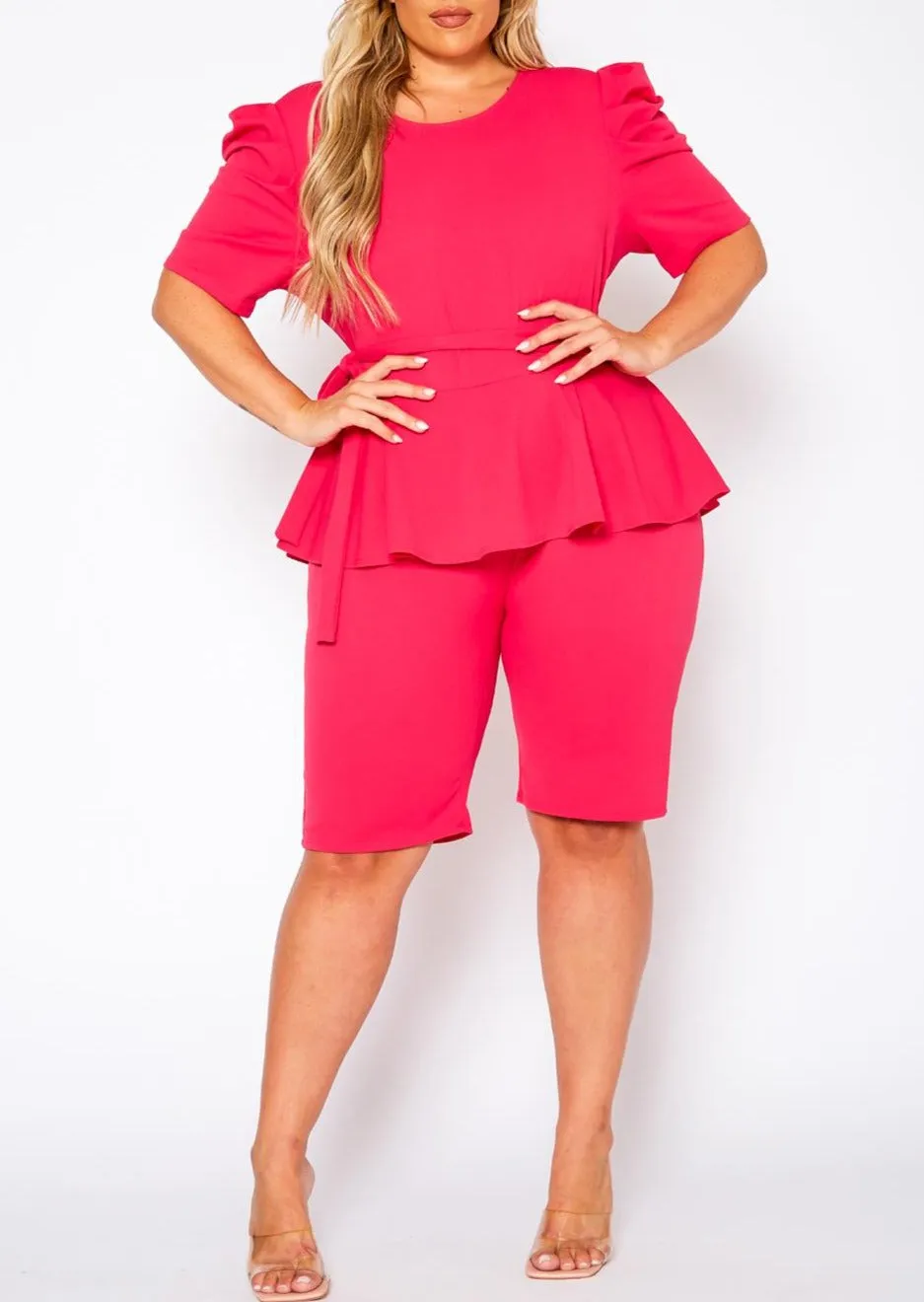 HI Curvy Plus Size Women Peplum Style Trendy Romper