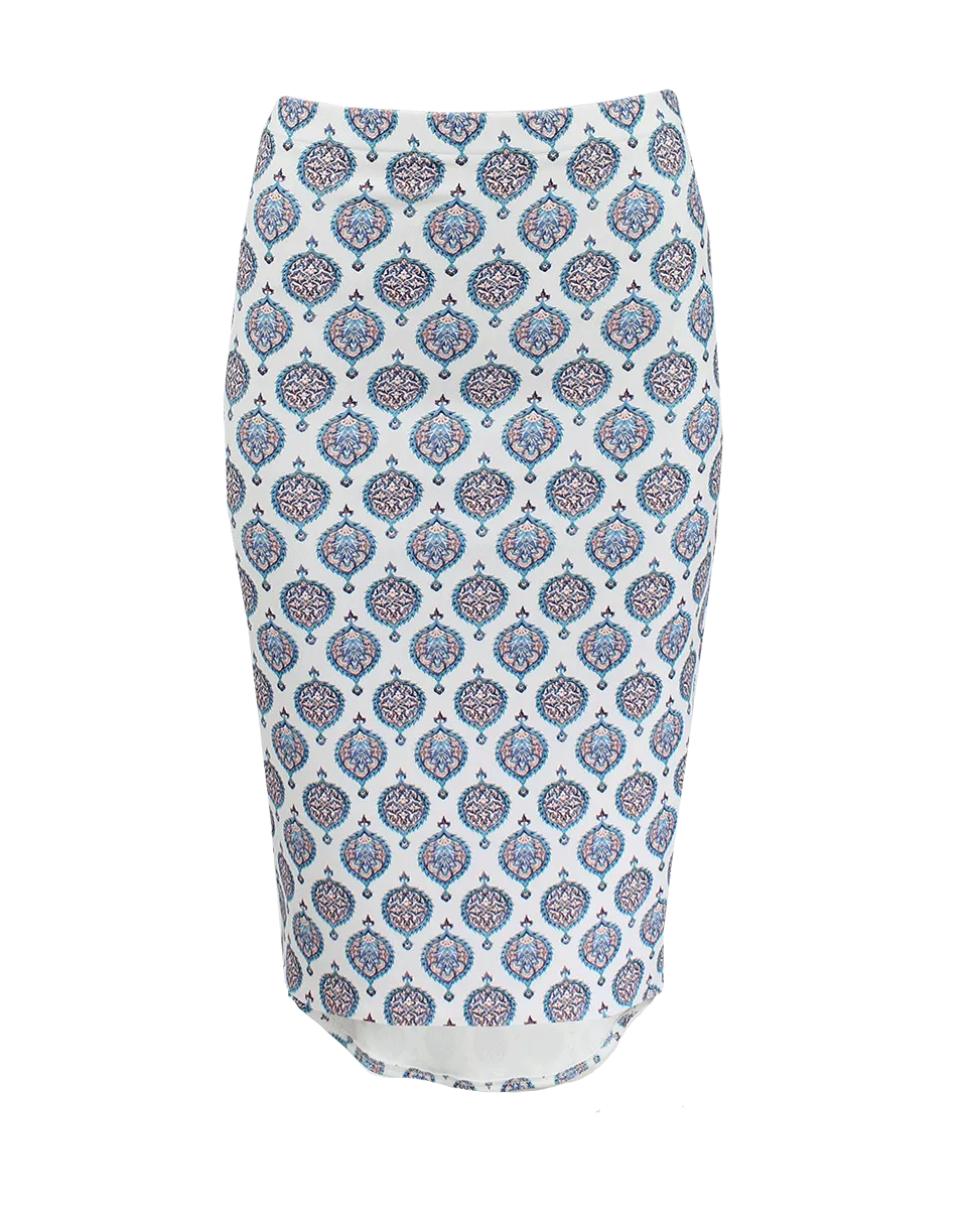 High Waist Printed Pencil Skirt