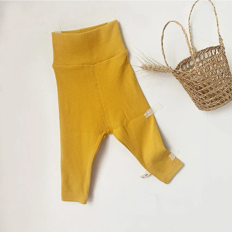 High Waisted Ribbed Knit Pants