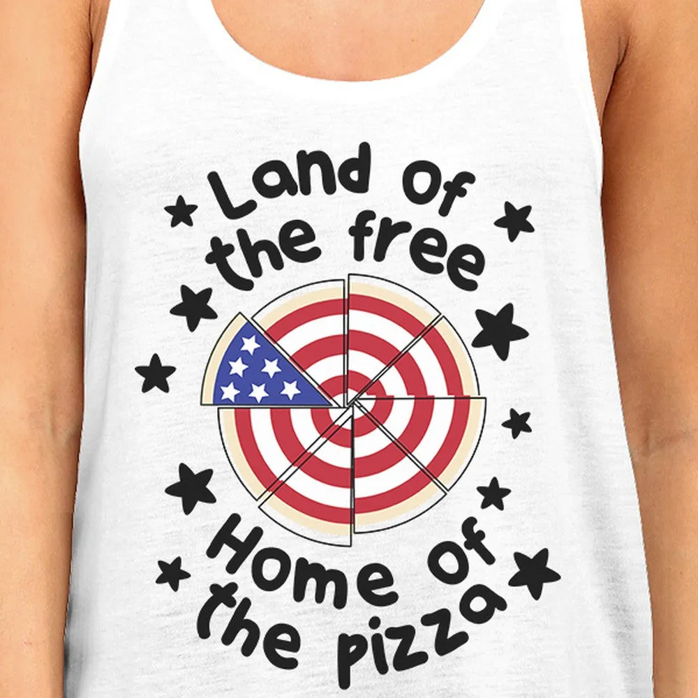 Home Of The Pizza Womens White Tank Top Gifts For Pizza Lovers