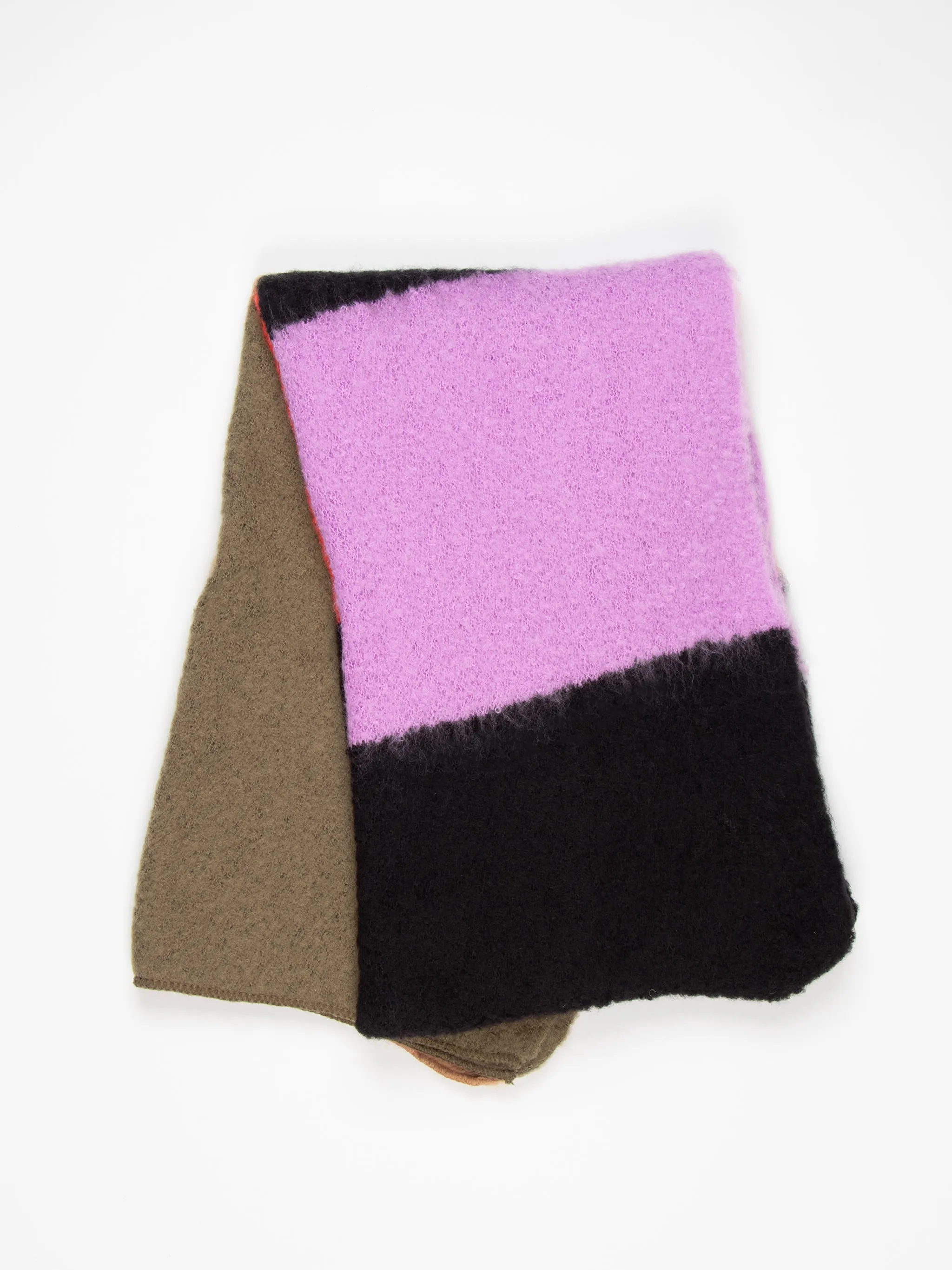 Honor Heavyweight Scarf - Black/Camel, Large Colour Block