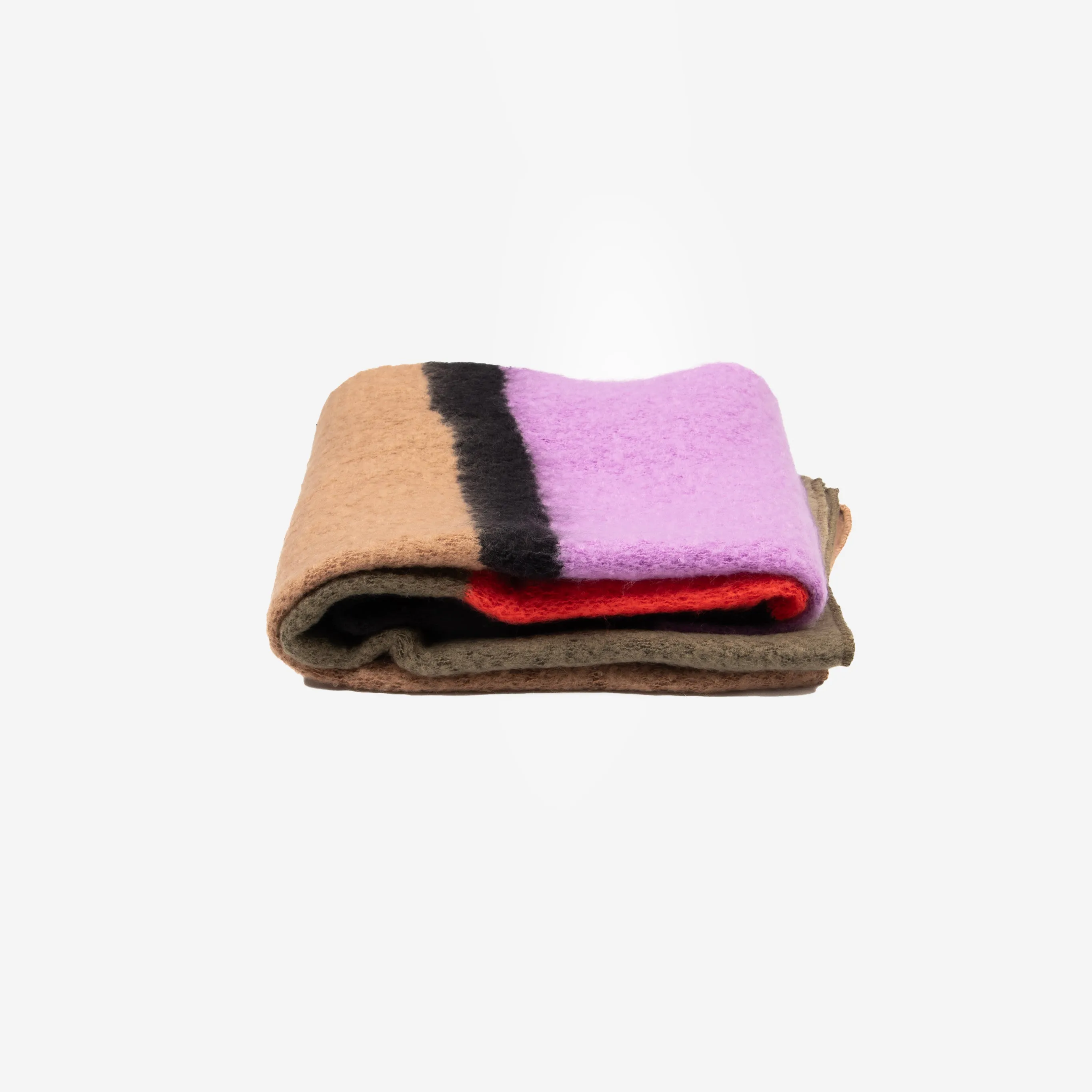 Honor Heavyweight Scarf - Black/Camel, Large Colour Block