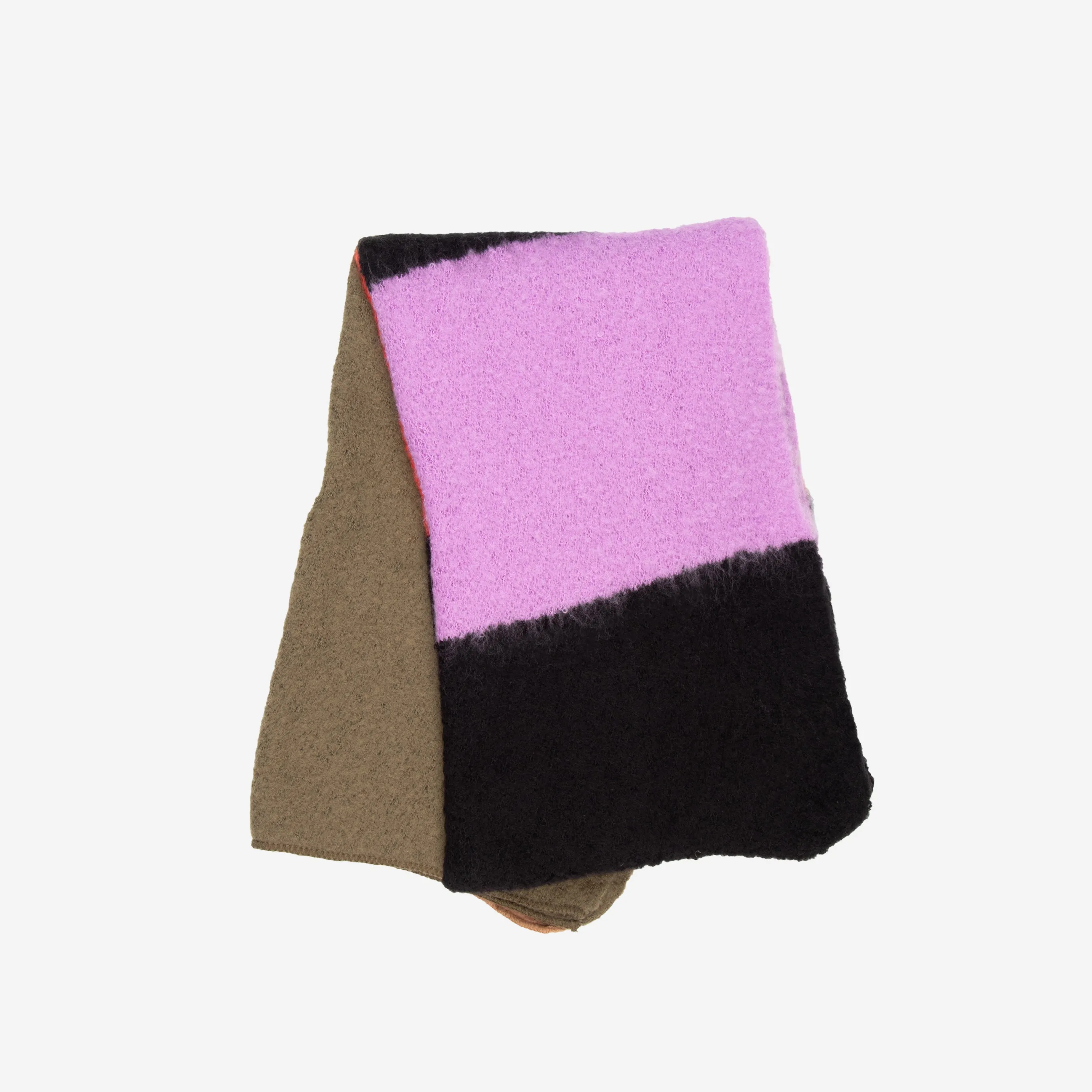 Honor Heavyweight Scarf - Black/Camel, Large Colour Block