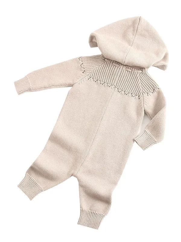 Hooded Crochet New Born Baby Bodysuit Cotton Knitted Infant Romper Wholesale