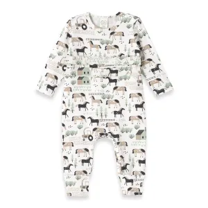 Horses On The Farm Bamboo Ruffle Romper