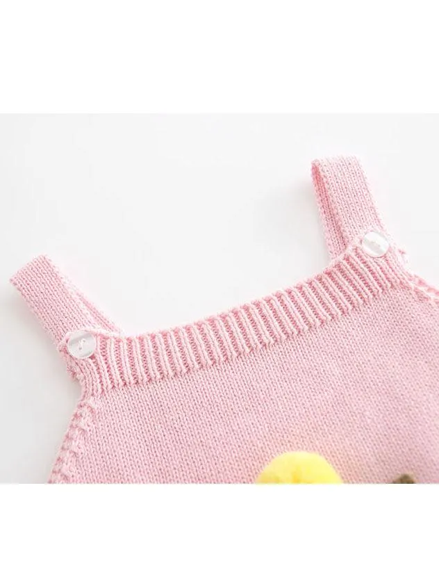 Icecream Cone Crochet Baby Girl Jumpsuits Suspender Knitted Cotton Romper