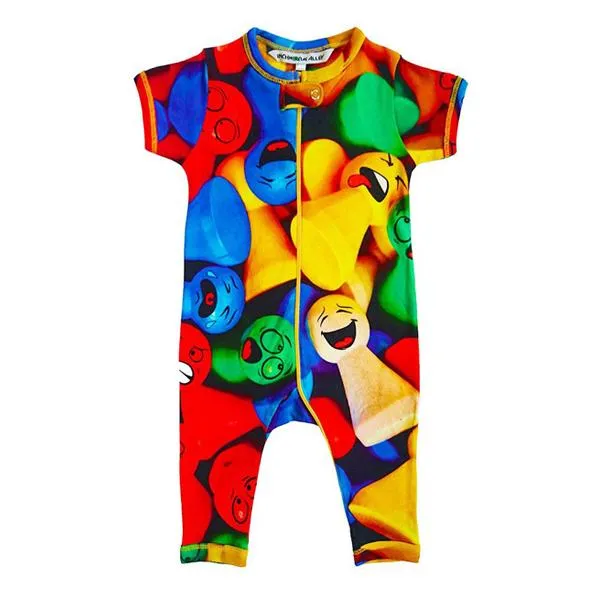 Inchworm Alley Organic Full Leg Romper - Game Pieces - 0 to 3 Months