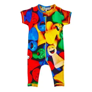 Inchworm Alley Organic Full Leg Romper - Game Pieces - 0 to 3 Months