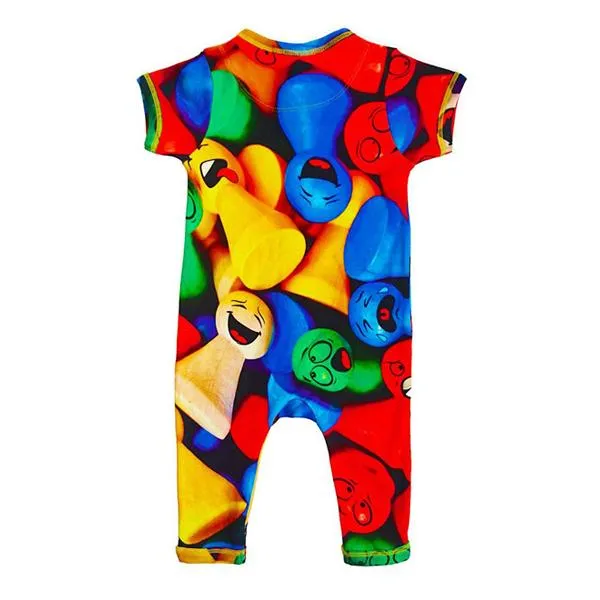 Inchworm Alley Organic Full Leg Romper - Game Pieces - 0 to 3 Months