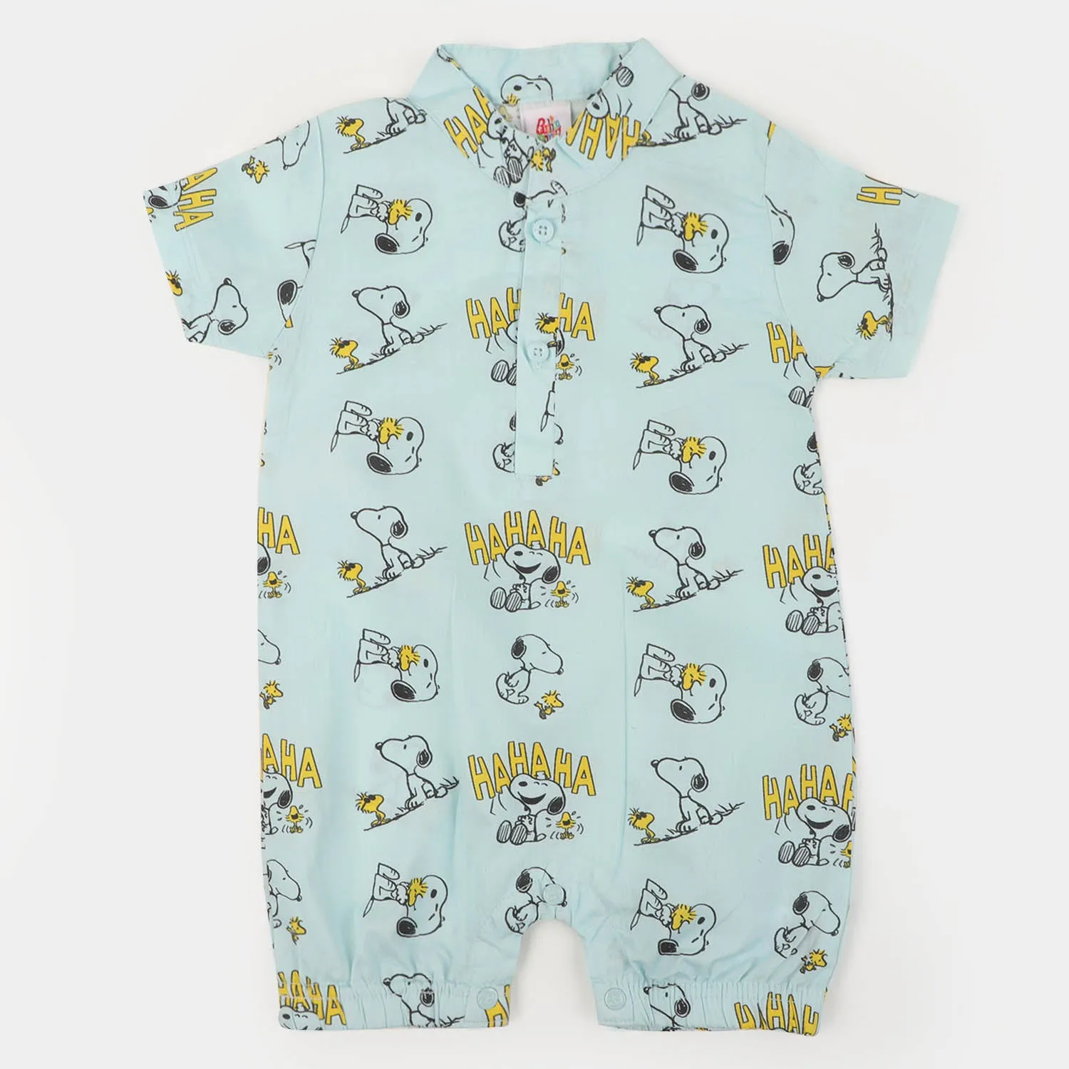 Infant Boys Woven Romper Character - LT.Blue