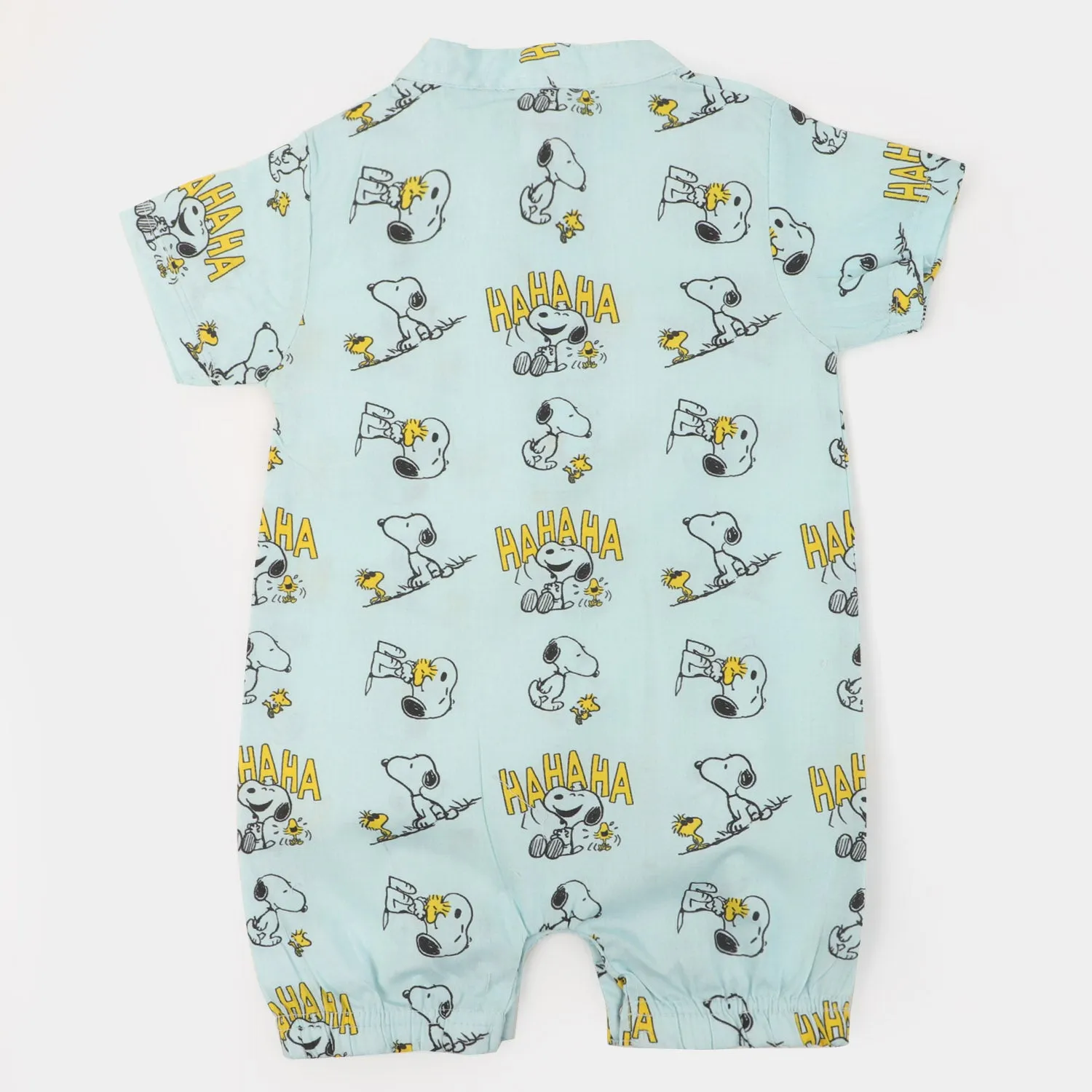 Infant Boys Woven Romper Character - LT.Blue