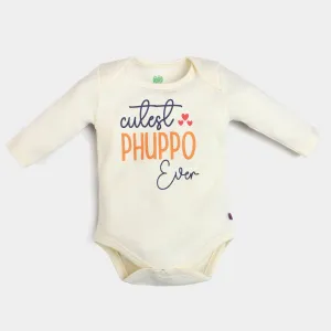 Infant Unisex Cotton Romper Cutest Phuppo - Cream