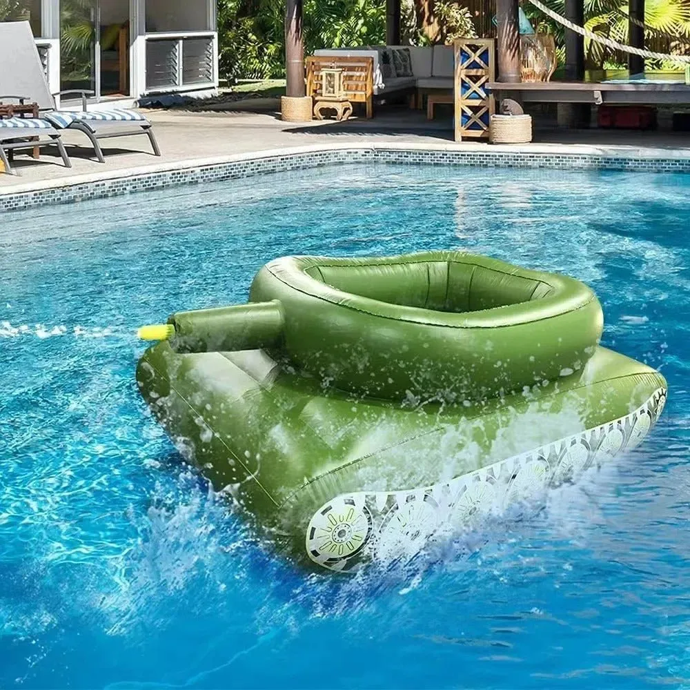 Inflatable Pool Tank Float with Water Cannon Splash Gun Toy for Kids and Adults