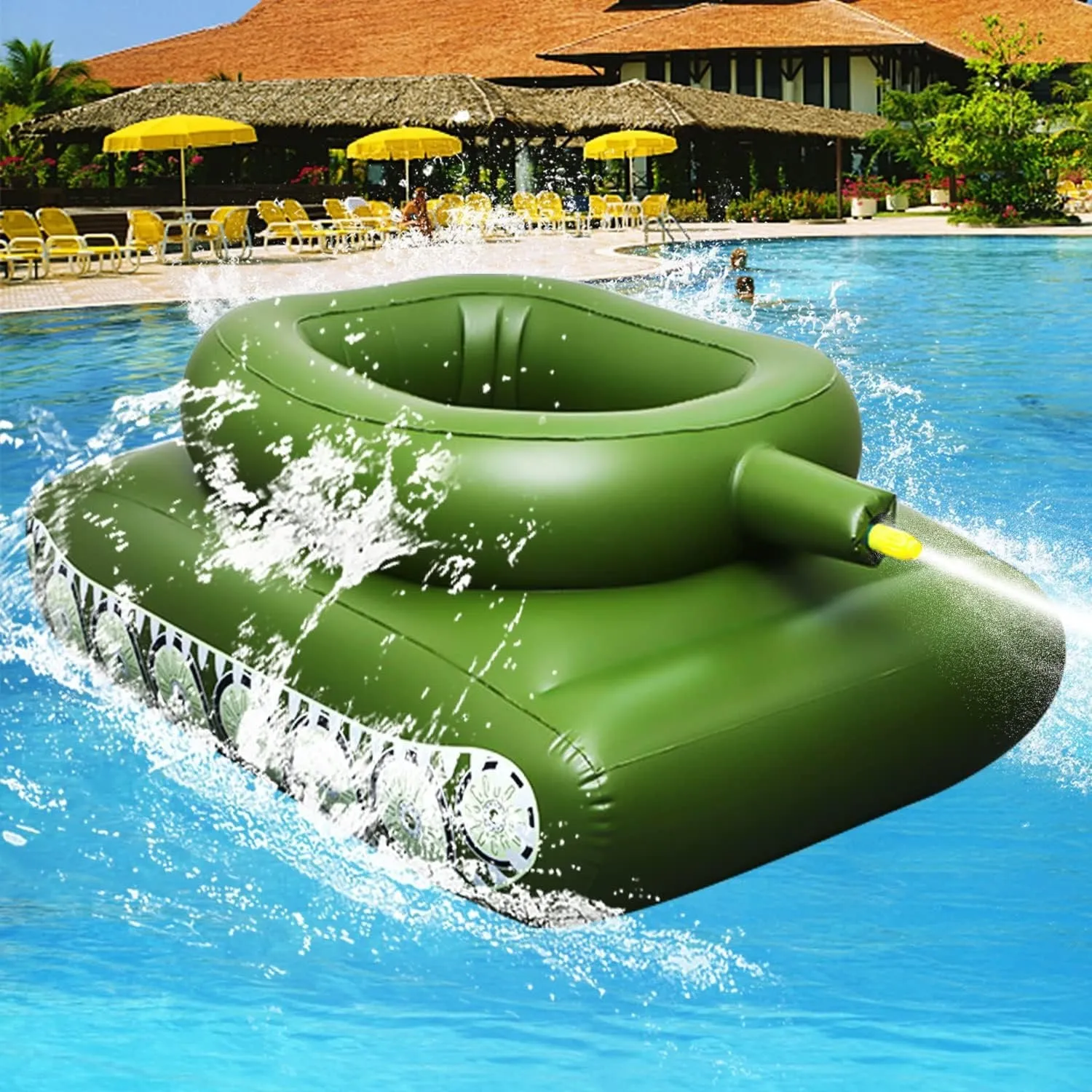 Inflatable Pool Tank Float with Water Cannon Splash Gun Toy for Kids and Adults