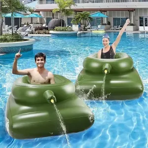 Inflatable Pool Tank Float with Water Cannon Splash Gun Toy for Kids and Adults