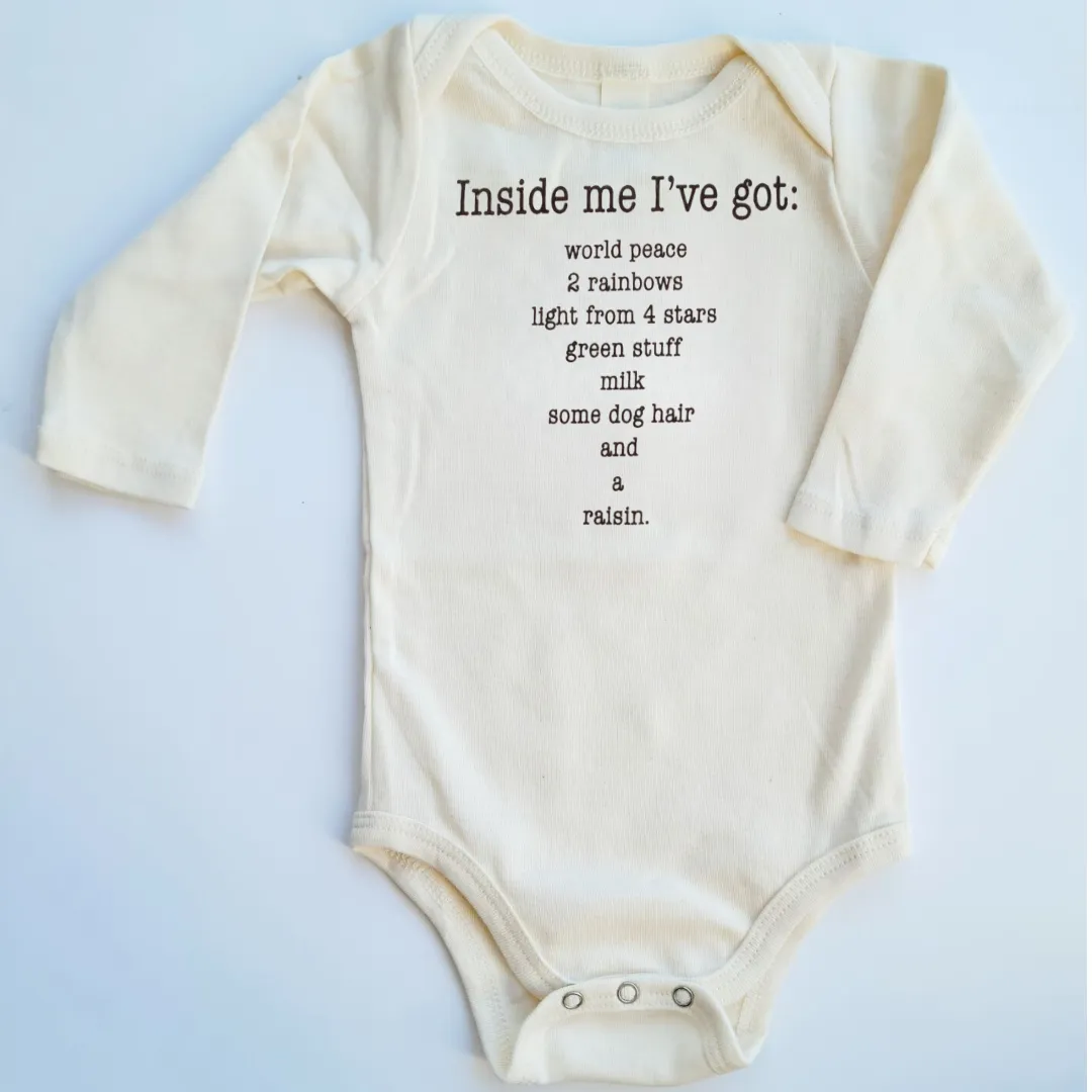 Inside Me Poem Long Sleeve Romper