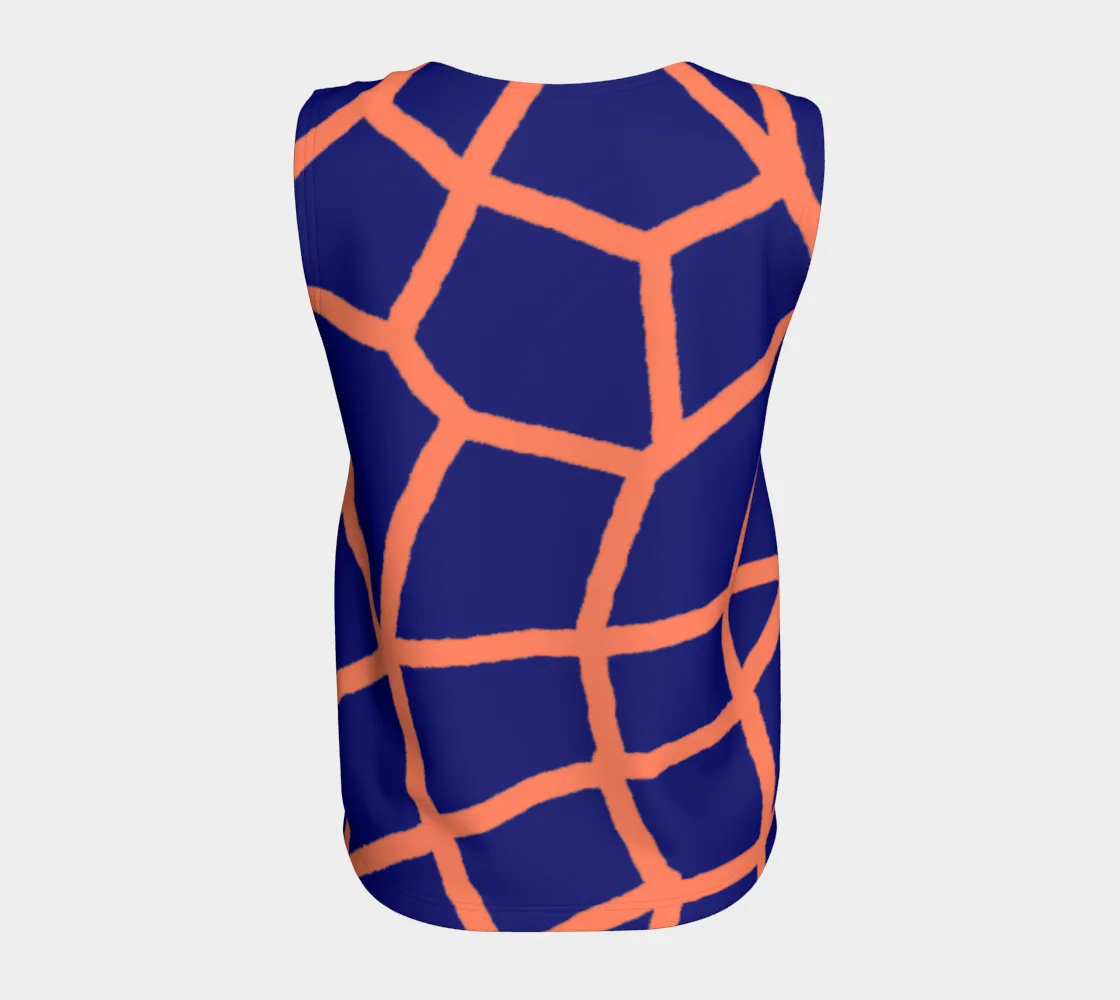 Insook Hwang's art_Loose top_ Net_orange_Navy#1