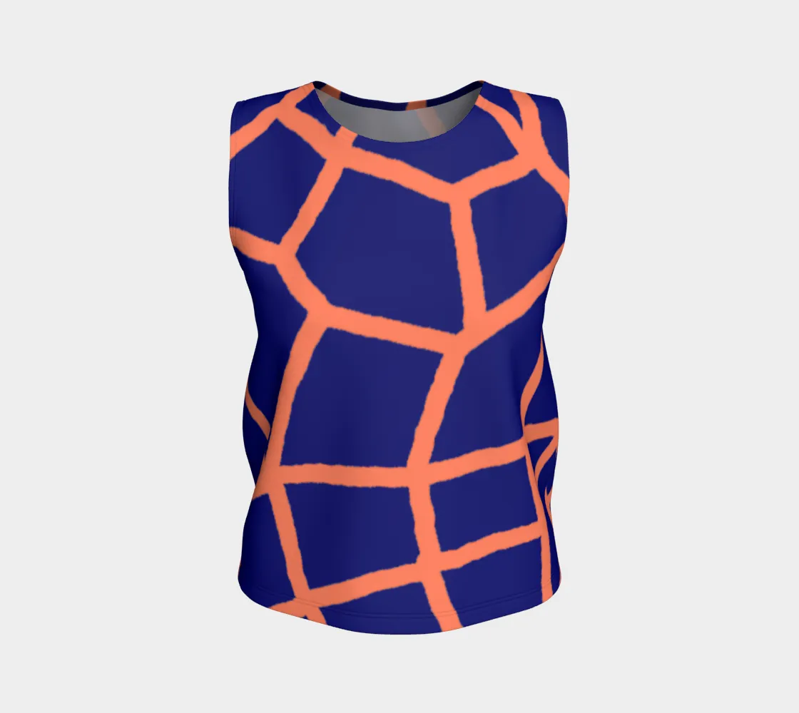 Insook Hwang's art_Loose top_ Net_orange_Navy#1