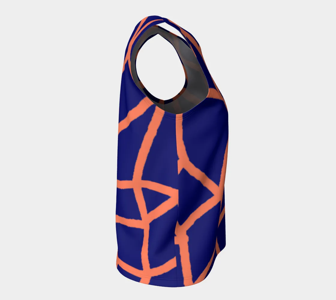 Insook Hwang's art_Loose top_ Net_orange_Navy#1