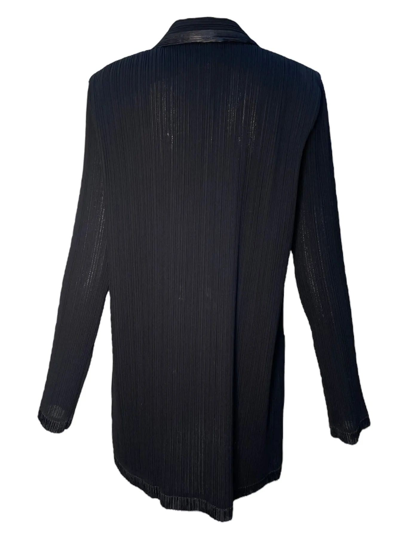 Issey Miyake Y2K Black Plissé Button Up Blouse   Skirt Slinky Ensemble