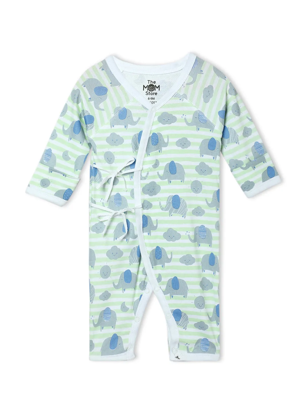 Jabla Style Infant Romper Combo of 2-Jungle Elephant-Sleepless Owl