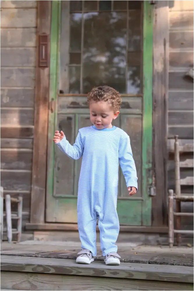 James Romper Light Blue Stripe