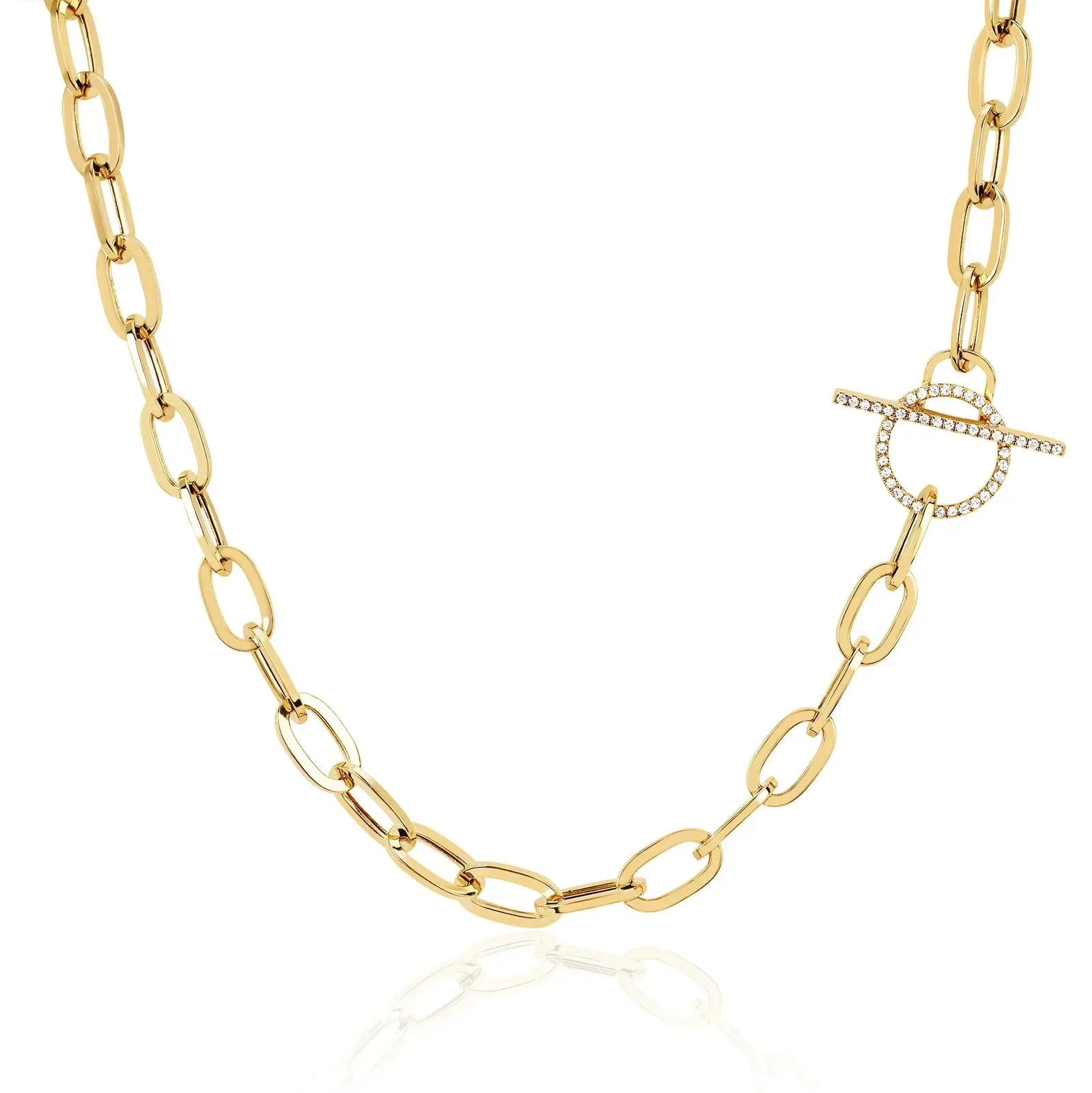 Jumbo Diamond Toggle Chain Necklace