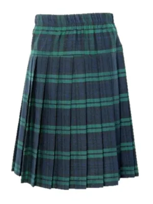 Kids Yoke Elastic Pleated Skirt Plaid #111-1