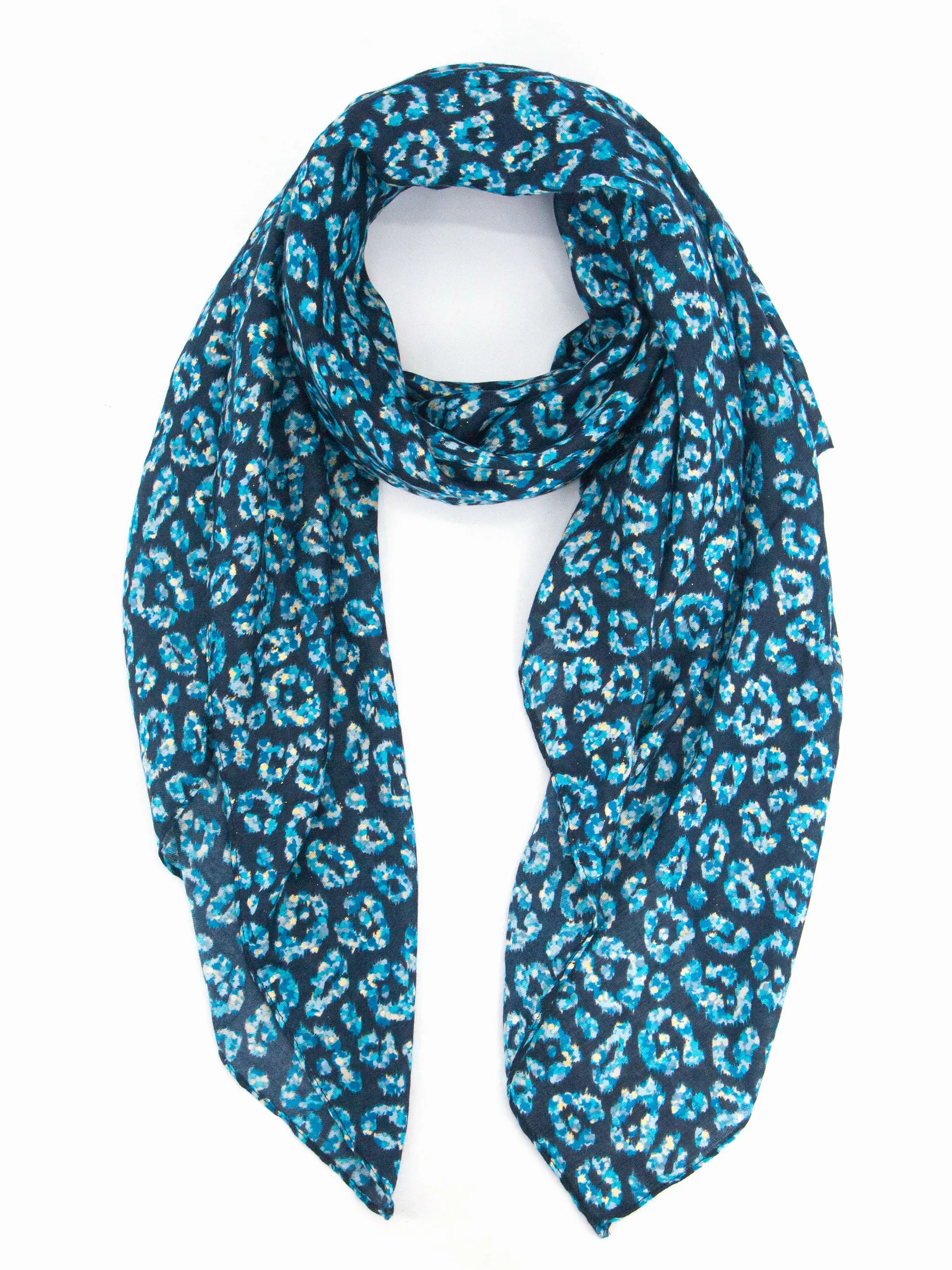 Kim Lightweight Scarf - Blue, Animal Foil