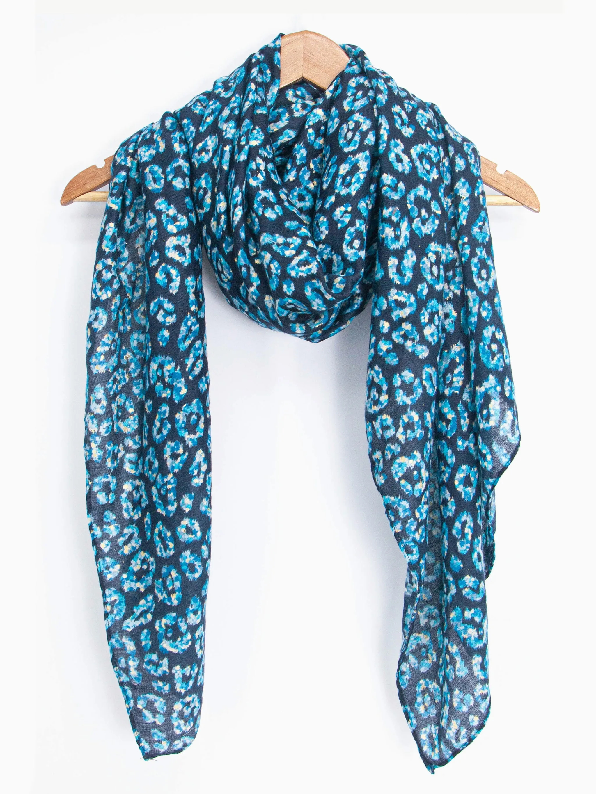 Kim Lightweight Scarf - Blue, Animal Foil