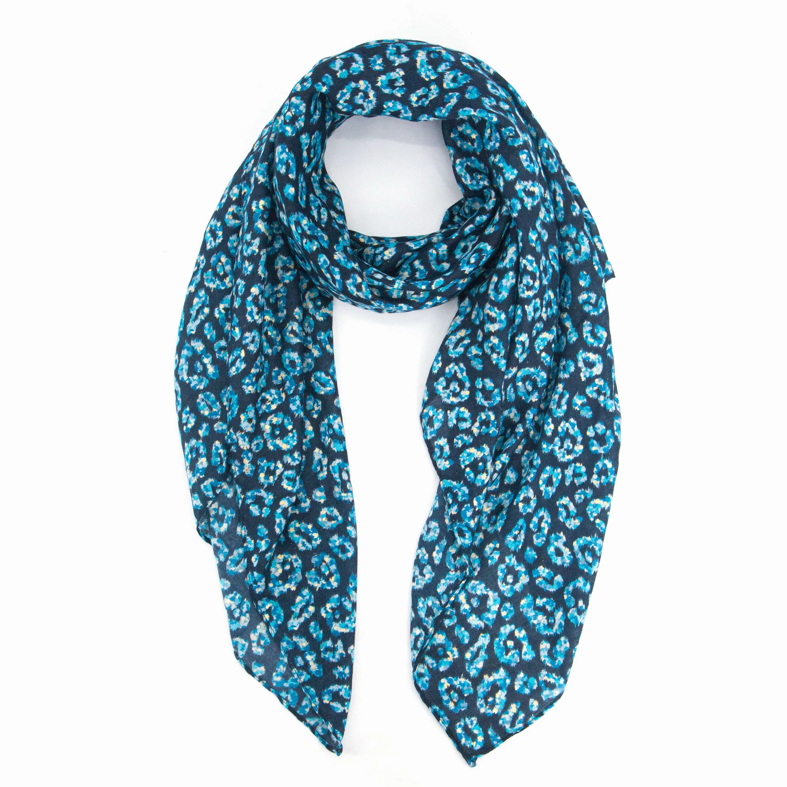 Kim Lightweight Scarf - Blue, Animal Foil